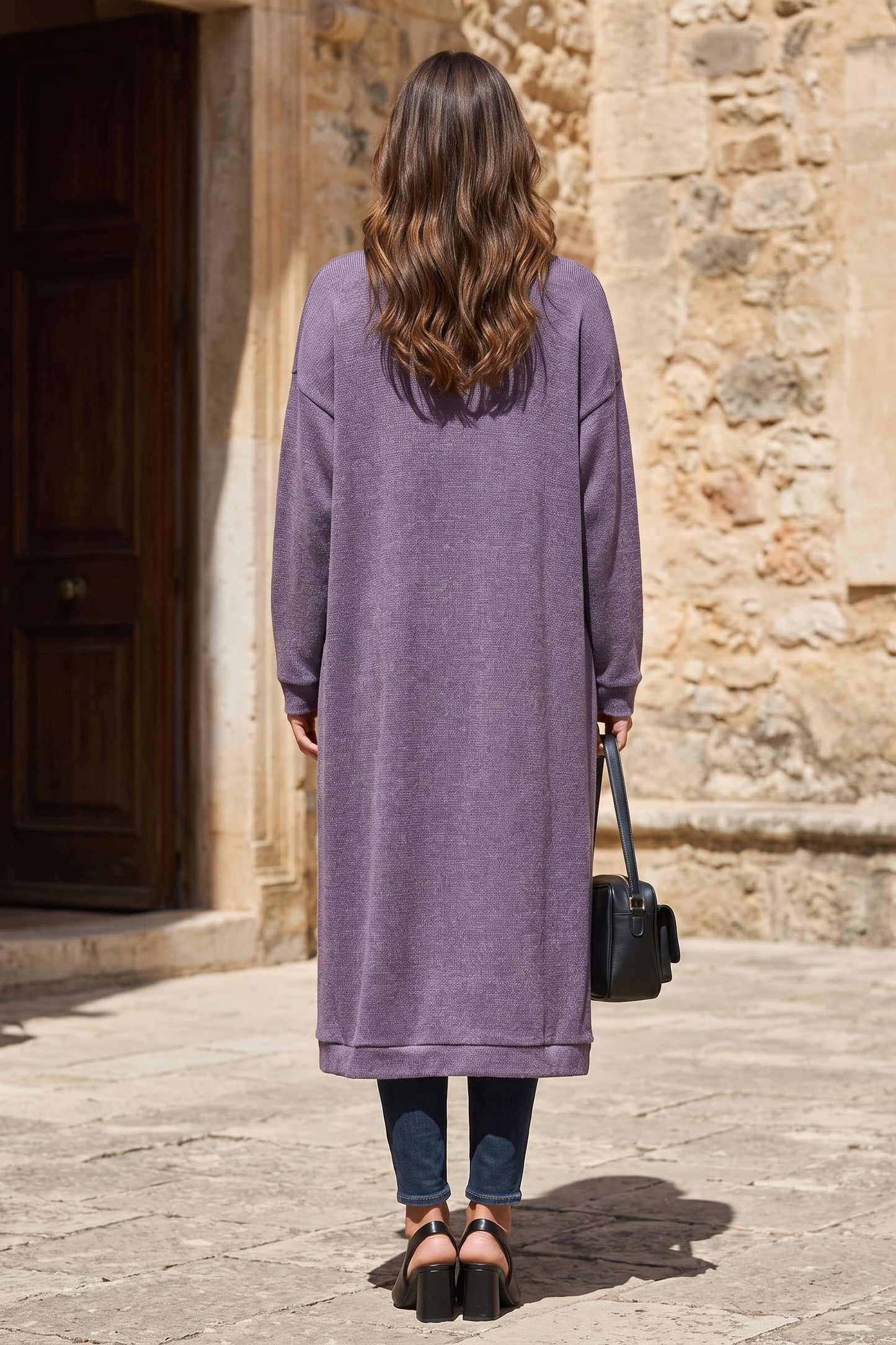Dear Scarlett - Relaxed Long Cardigan: DESERT BLUSH