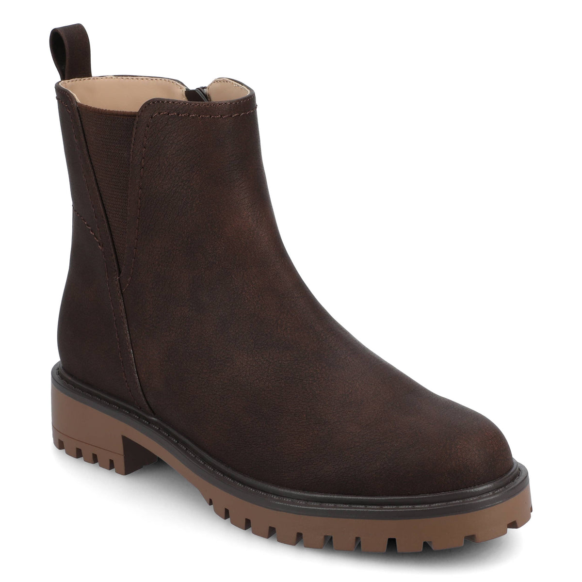 Journee - Journee Womens Junnah Wide-Width Pull-on Chelsea Boots: Vintage/Black / 9.5