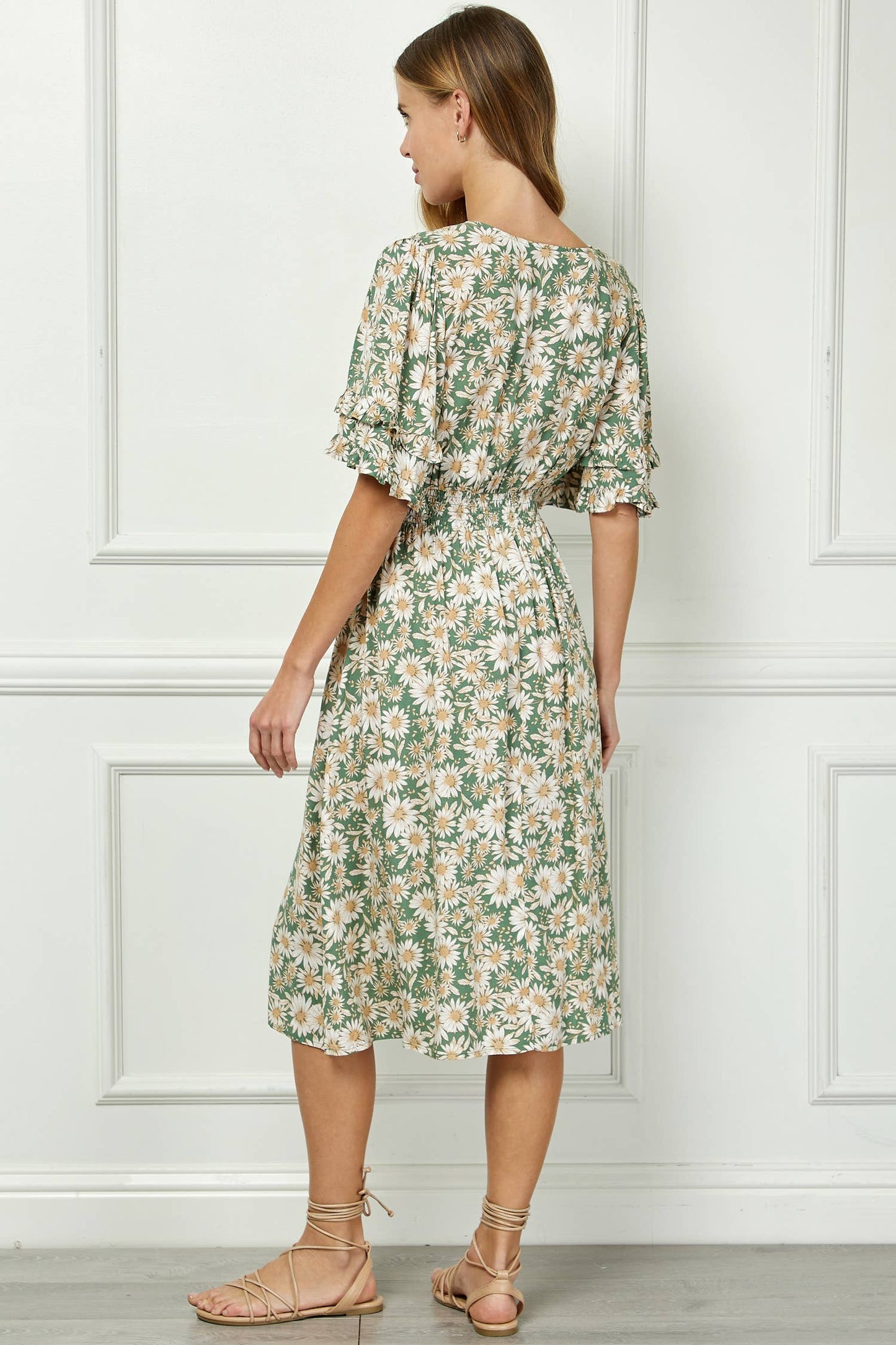 Winslow Collection - ELEGANT KIMONO INSPIRED SURPLICE DRESS : BKCRM / M