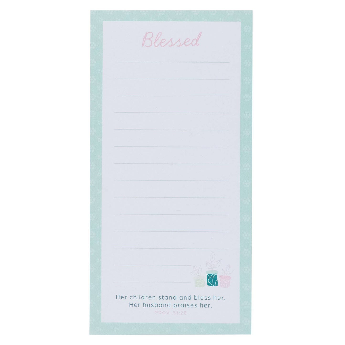 Christian Art Gifts - Magnetic Notepad w/pen Blessed Prov. 31:28
