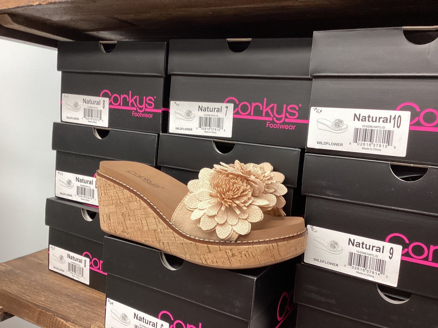 Corky’s Footwear Wildflower Wedge in Naturalb