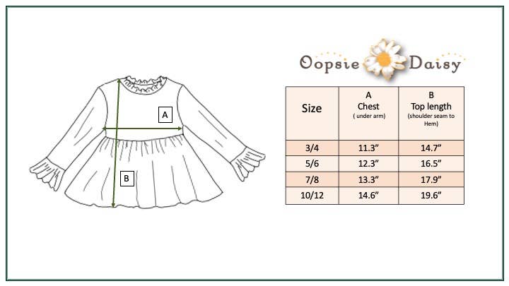 Oopsie Daisy - Kids White Long Sleeve Lettuce Trim Ribbed Fall Winter Shirt: 10/12