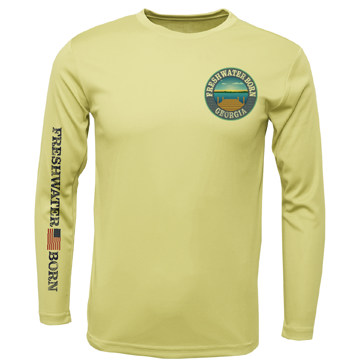 Georgia Freshwater Born "All For Rum and Rum For All" Men's Long Sleeve UPF 50+ Dry-Fit Shirt