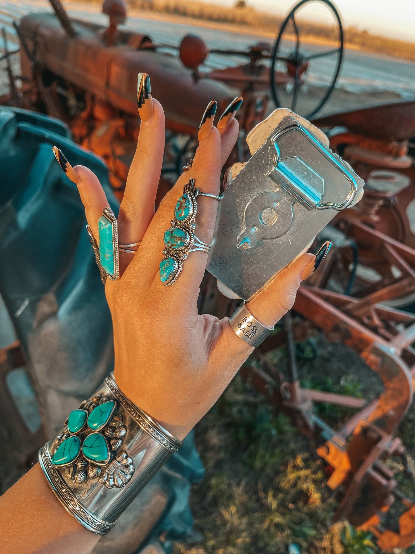 Marietta White Slab Stone Belt Buckle by Haute Southern Hyde