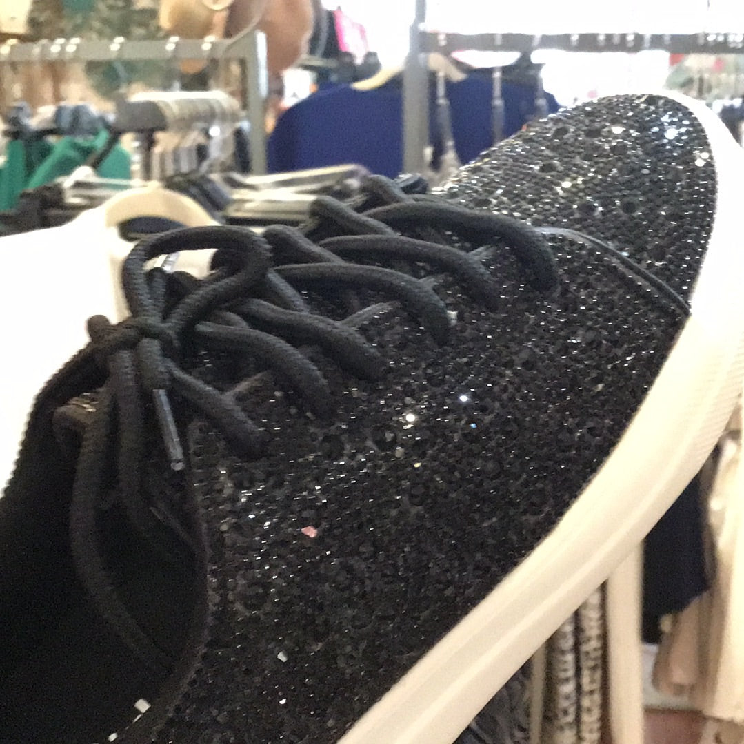 Hey Girl by Corky's Bedazzle Rhinestone Lace Up Tennis Shoes