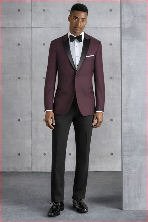 Rental #201 - Kenneth Cole Burgundy Empire Tuxedo