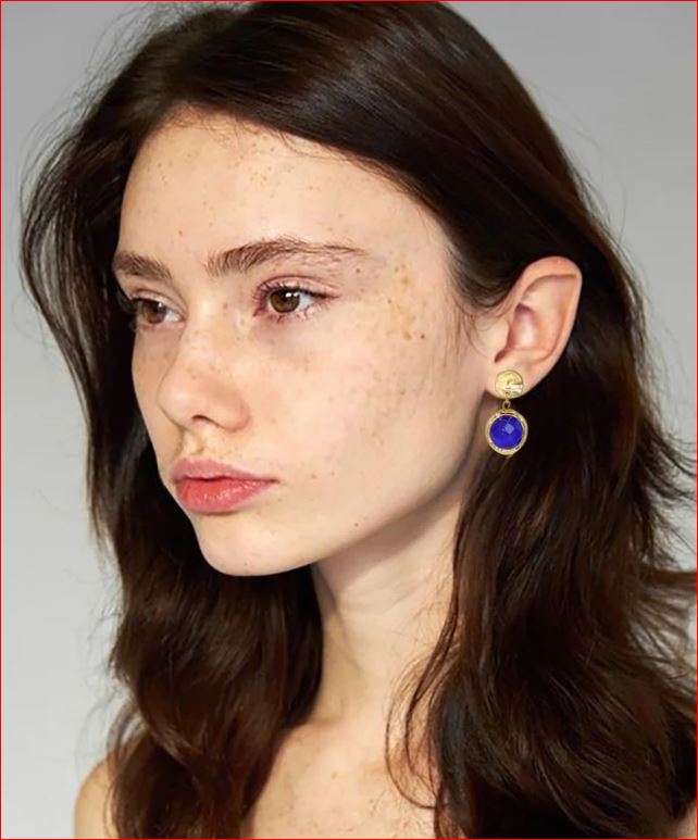 Karine Sultan Dangle Color Bead Stud Earrings