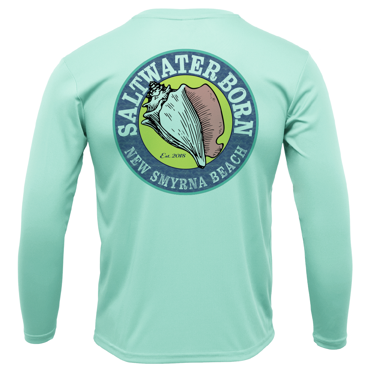 New Smyrna Beach, FL Logo Men's Long Sleeve UPF 50+ Dry-Fit Shirt