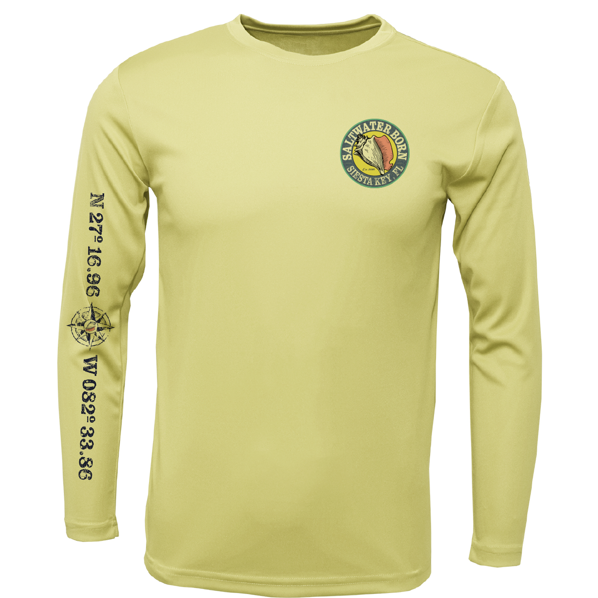 Siesta Key, FL Blacktip Long Sleeve UPF 50+ Dry-Fit Shirt