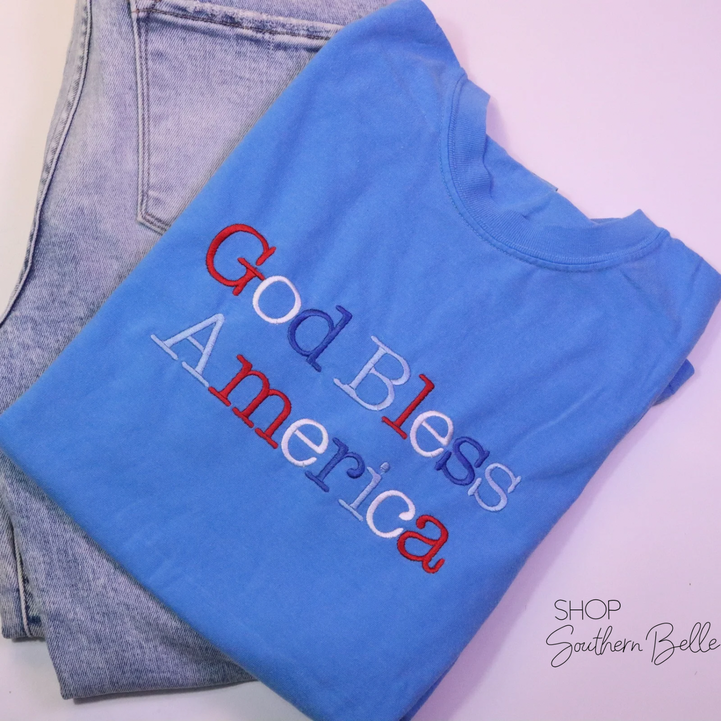 Shop Southern Belle - God Bless America USA Patriotic 4th of July Short Sleeve: Large