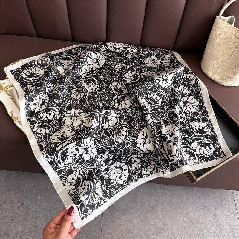 UZ Wholesale Store - Fashion Print Square Scarf: PINK
