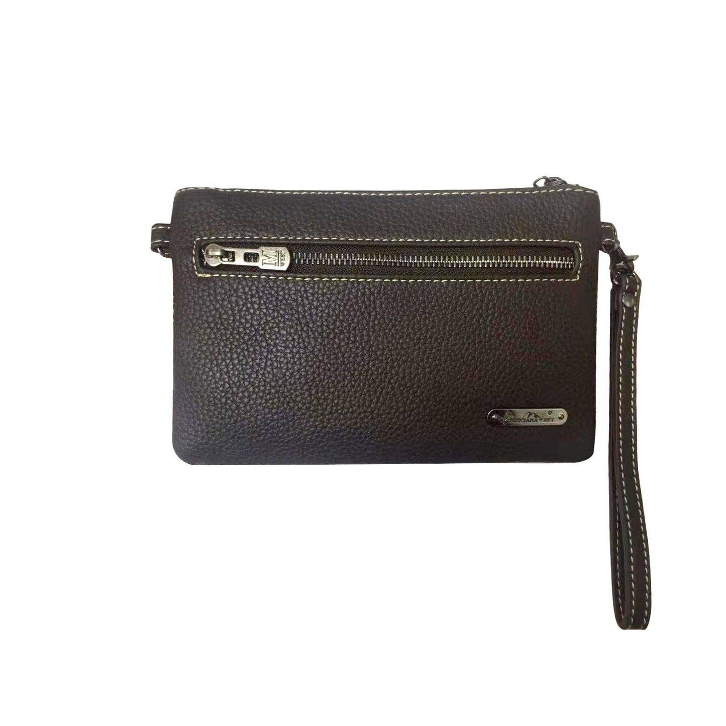 Montana West - RLH-008 Montana West Hair-On Cowhide Leather Clutch/Crossbody: Coffee