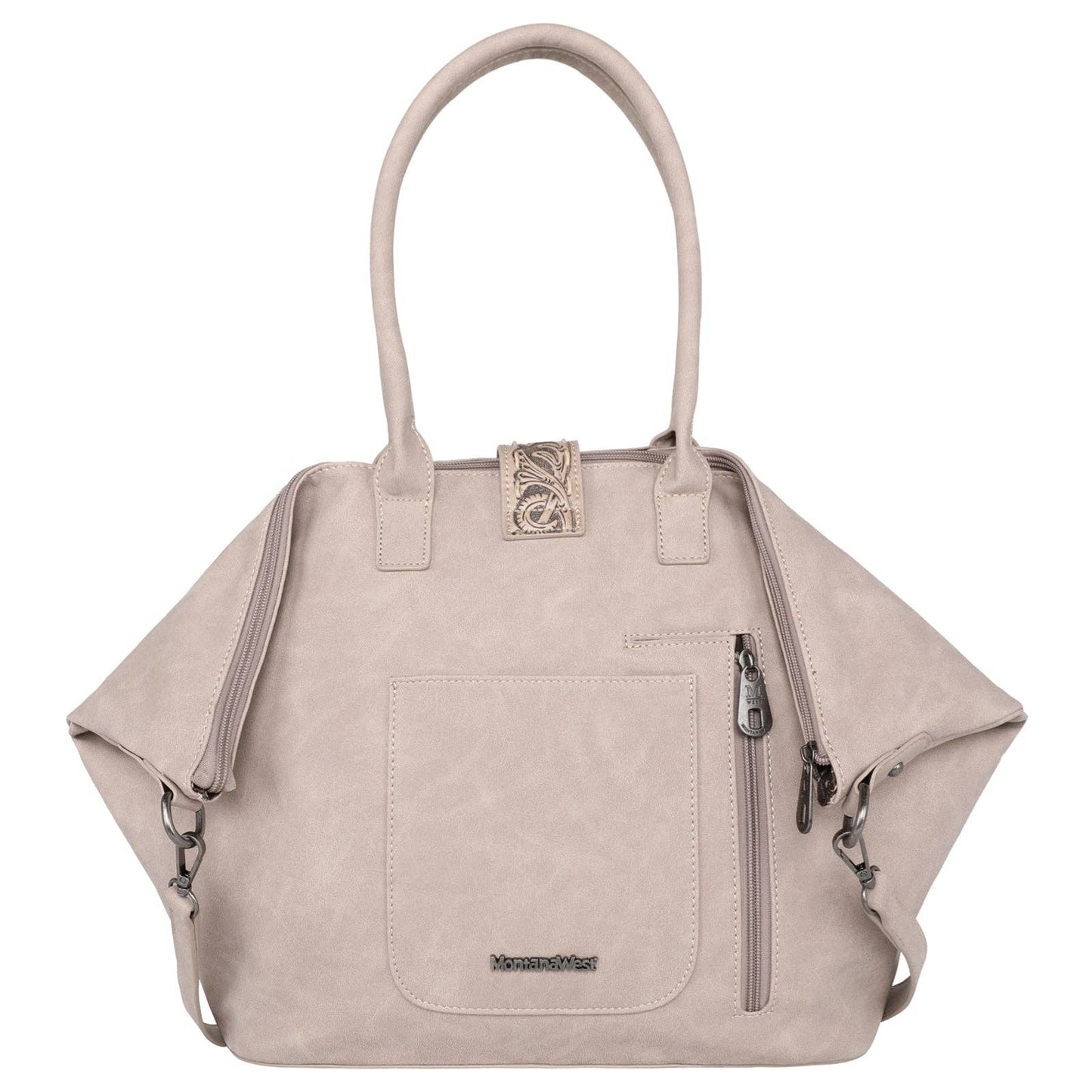 Montana West - MW1221G-8317 Montana West Tooled Collection Tote: Tan