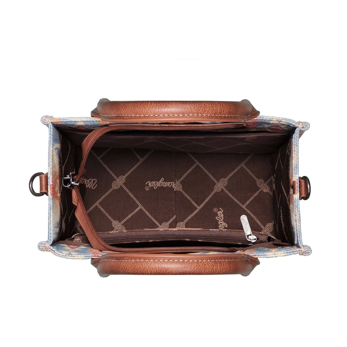 Montana West - WG2202-8120S Wrangler Southwestern Print Small Canvas Tote/Crossbody - Coffee: Coffee