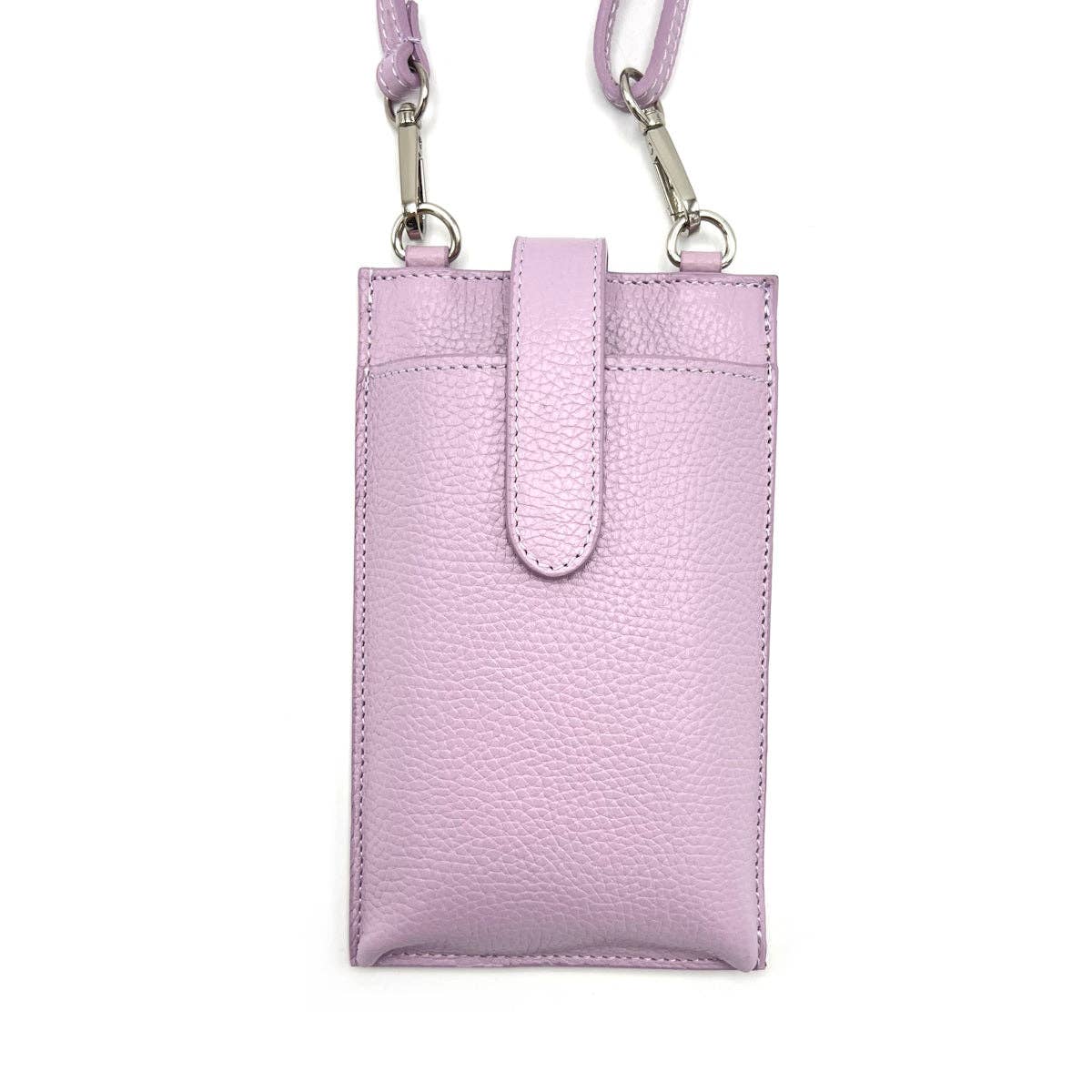Suie Valentini srl - Summer genuine leather phone bag, Made in Italy, art. 112560: Beige