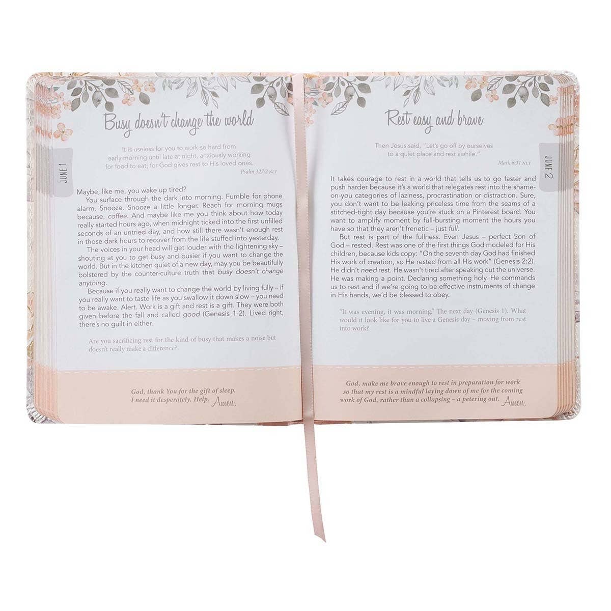 Christian Art Gifts - Devotional Walking In Grace Faux Leather