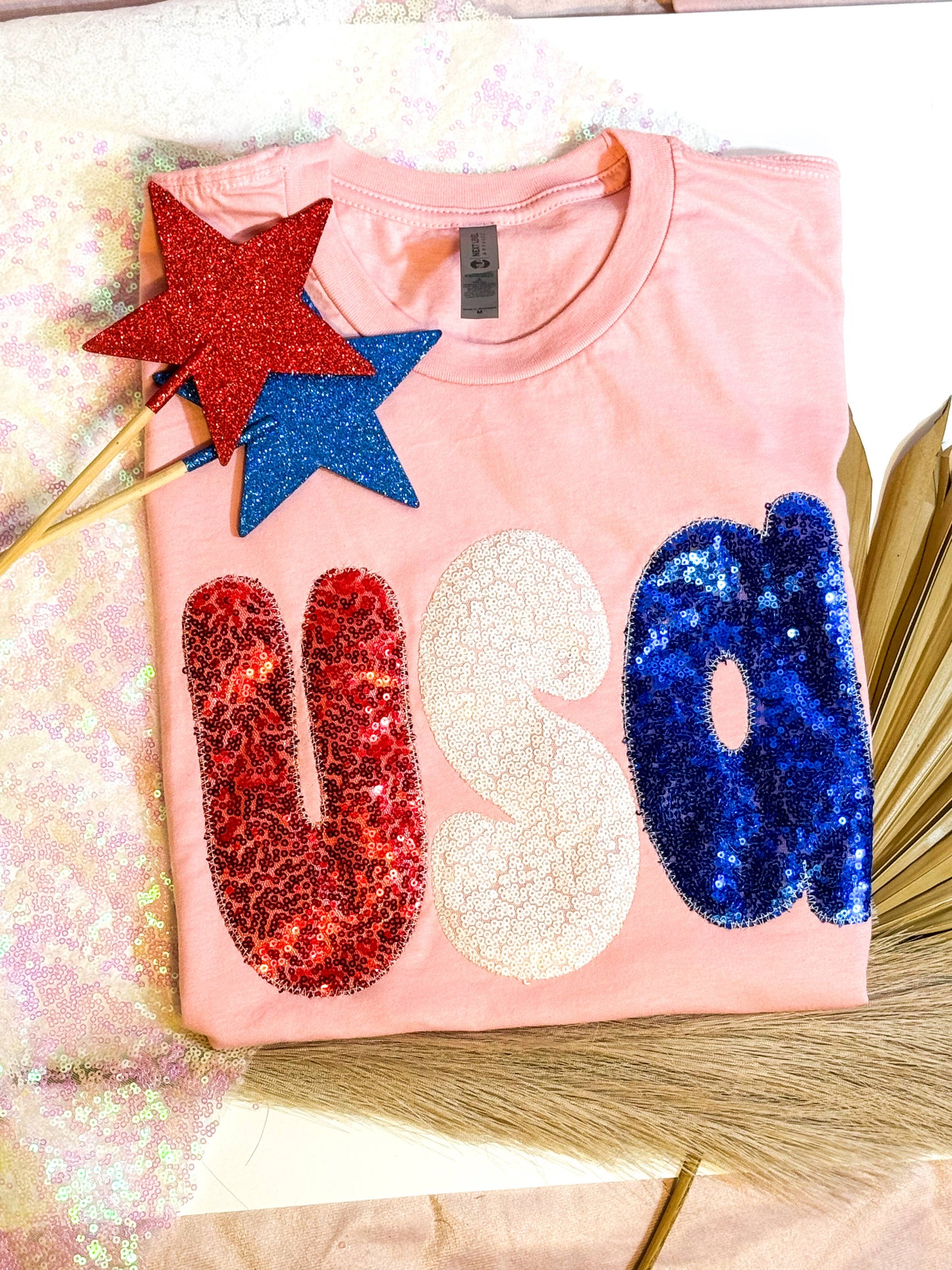 Shop Southern Belle - Pink USA Patriotic 4th of July Short Sleeve: Medium