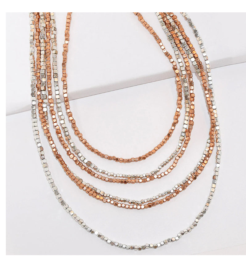 Karine Sultan Mixed Metal Beaded Necklace