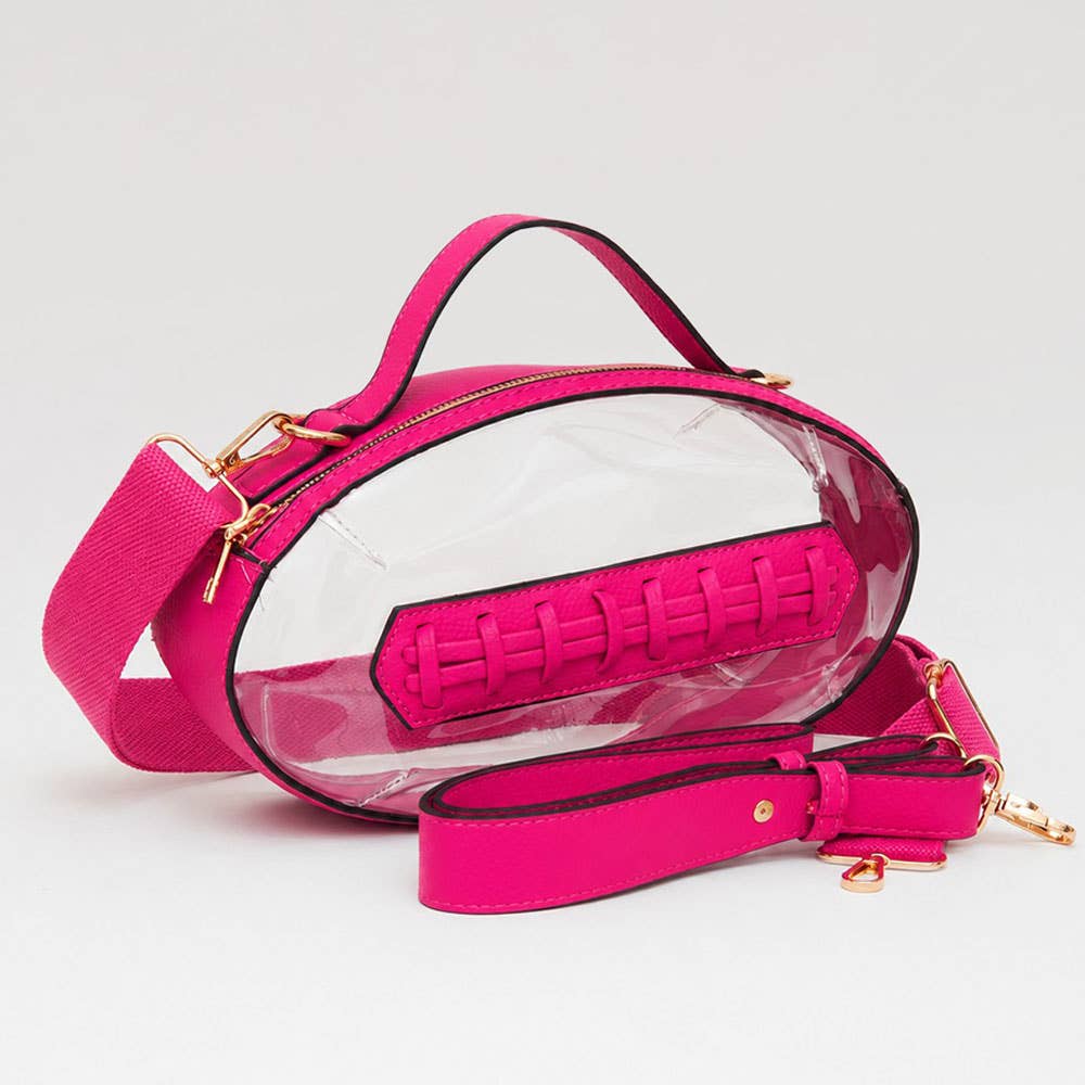 Sensibling Corp. - Football Shaped Transparent Crossbody Bag
: Brown