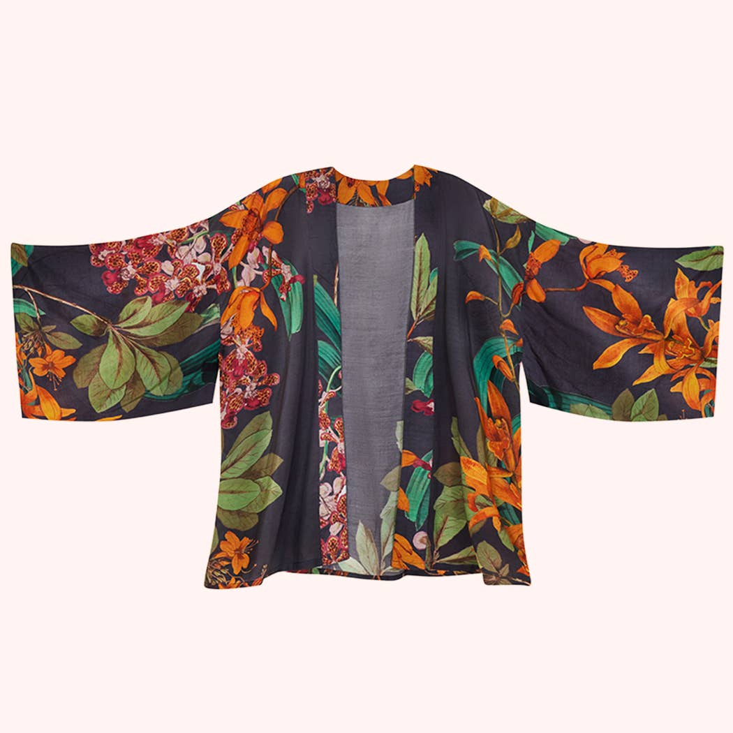 Powder Design inc - US - Botany Bliss in Charcoal Kimono Jacket