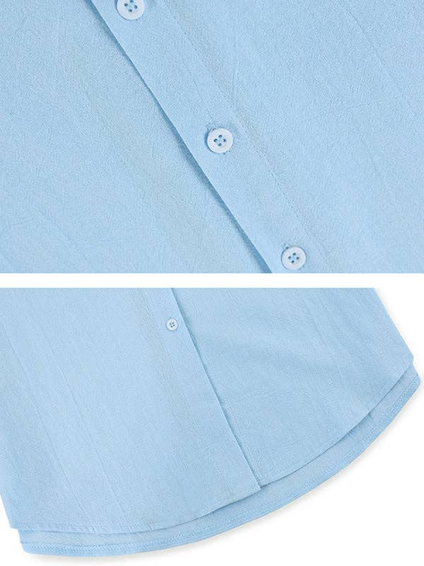 UZ Wholesale Store - High-Low Long Sleeves Split-Joint Lapel Blouses: WHITE / XL