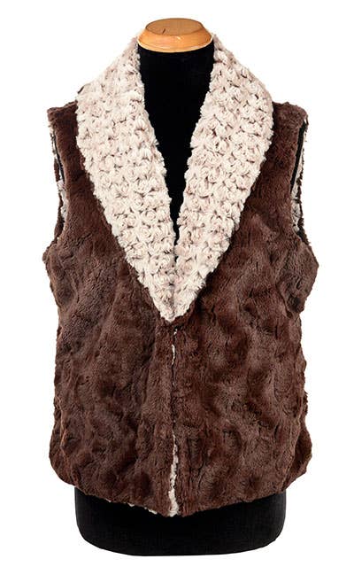 Shawl Collar Vest - Reversible Only 4 available: Medium / khaki / Cuddly Ivory