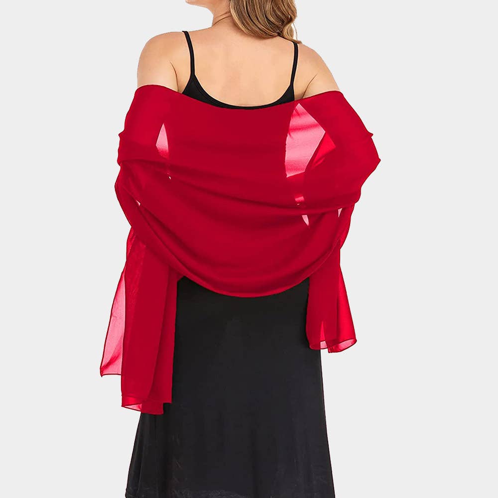 Sensibling Corp. - Lightweight Chiffon Shawl Scarf Wrap: Burgundy
