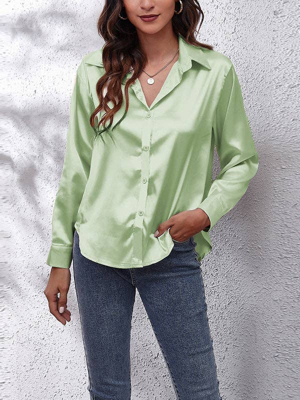 UZ Wholesale Long Sleeve Blouse Fuchsia XXL