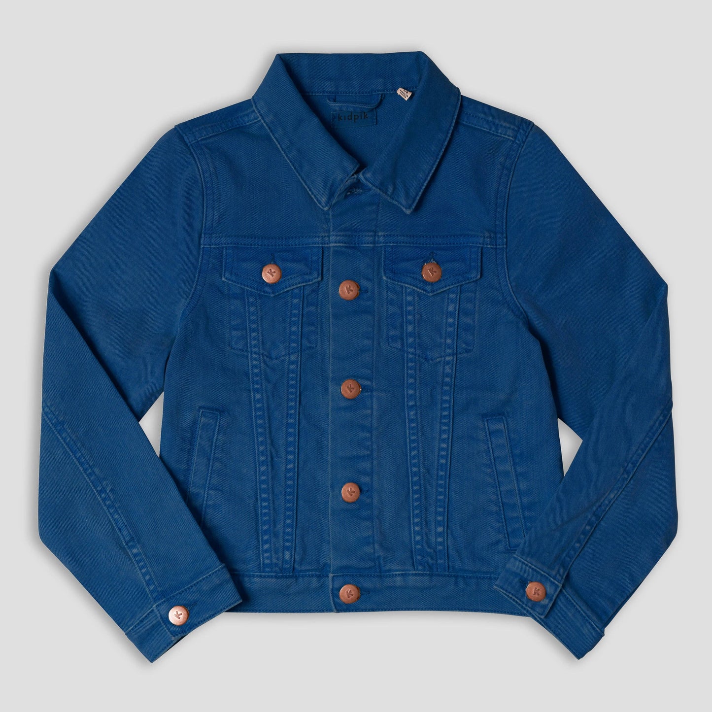 Kidpik - Colored Jean Jacket: Oyster Grey / S (7/8)