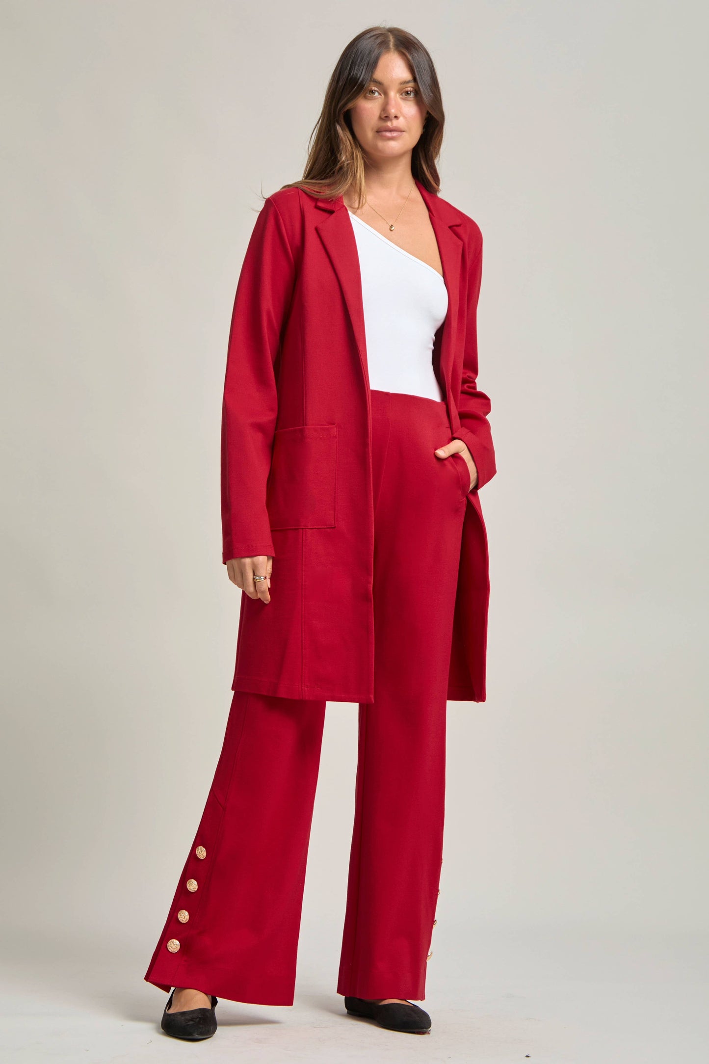 Dear Scarlett - Magic Chic Midi Jacket: Red