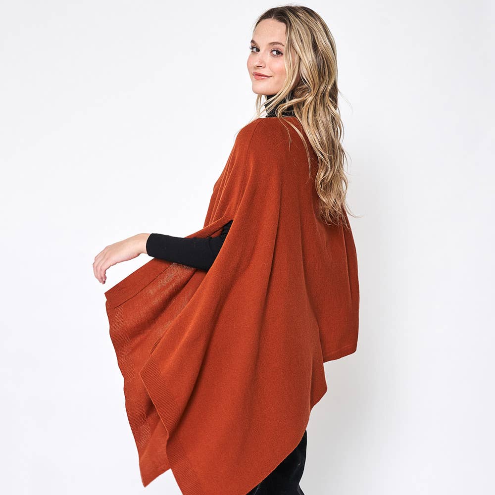 Sensibling Corp. - Solid Scarf Poncho: Purple