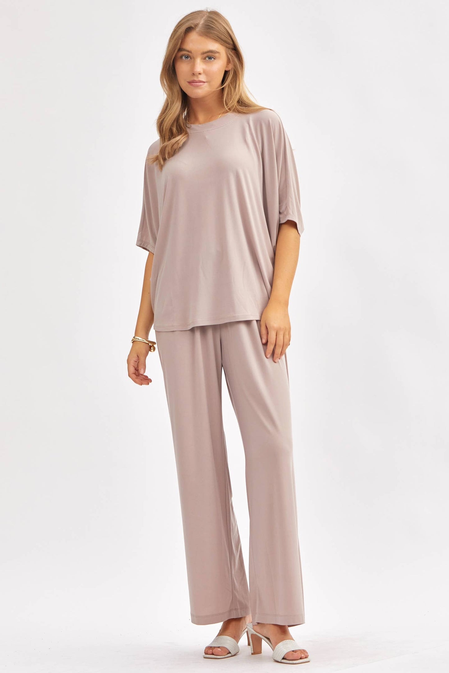 Dear Scarlett - Flowy Top + Wide Leg Set TRVSET-COASTAL: Emerald / S