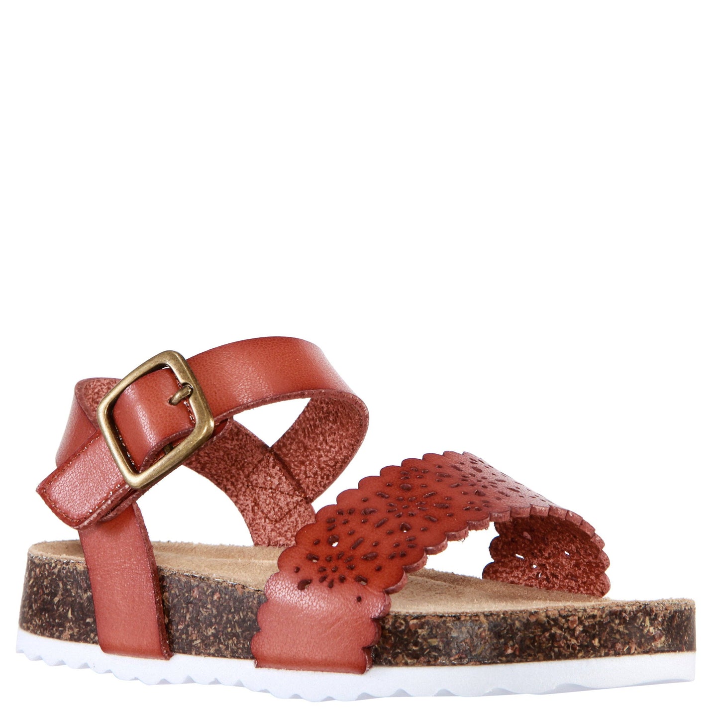 Kidpik - Perforated Sandal: Tan / 2-5 Youth