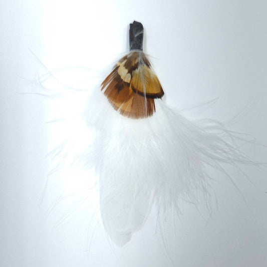 Greater Goods Imports - HT0078 GH1215 FEATHER: WHITE BROWN