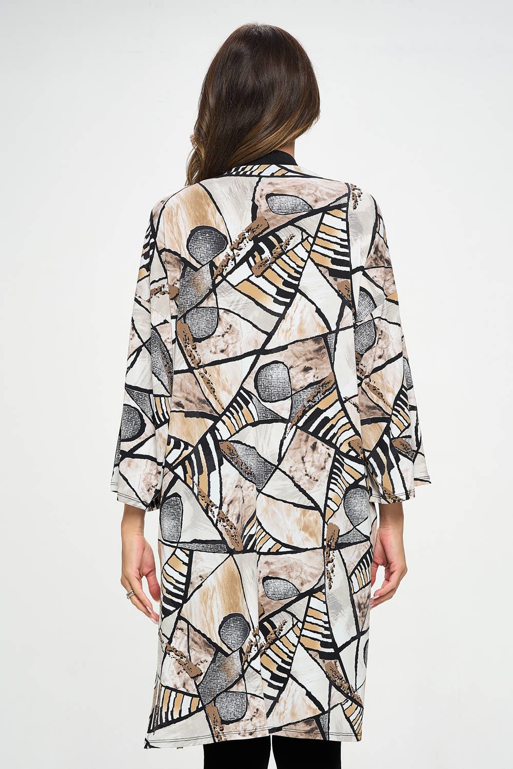 Jostar - Print Kimono with pockets-4085HT-QRP1-CK-W393: XL