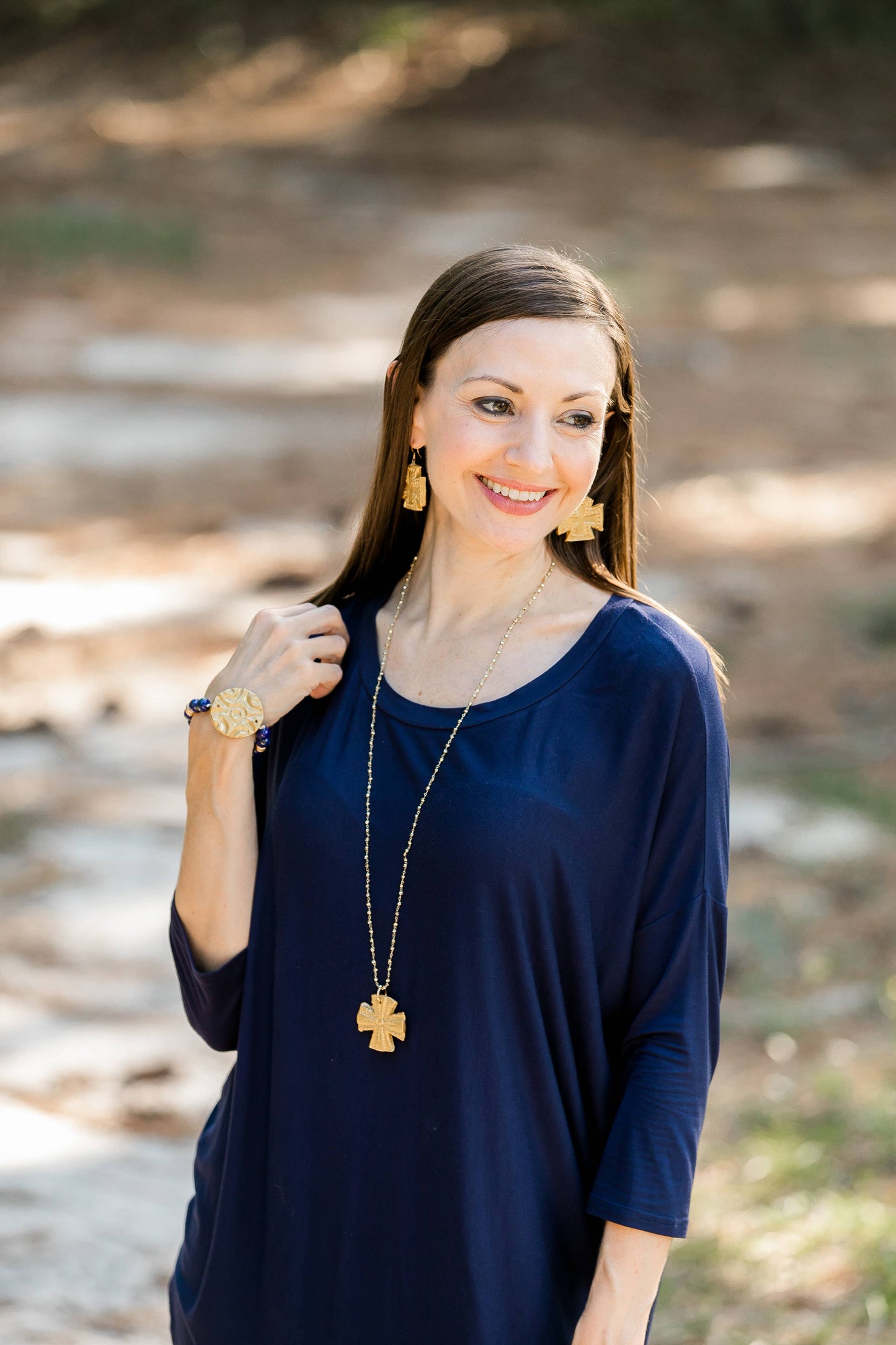 Hidden Truth Jewelry - Elizabeth Cross Dangles Earrings