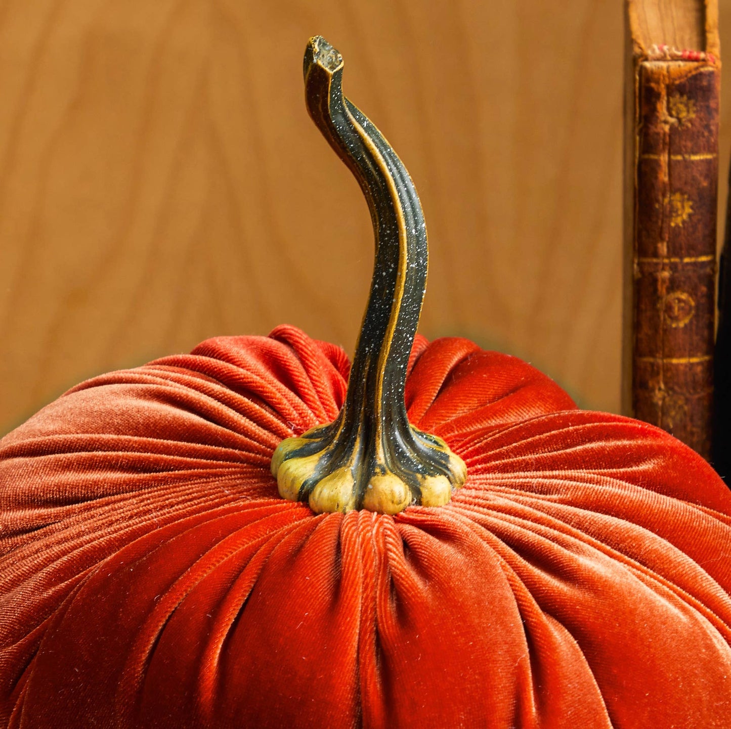 Your Heart's Content - Pumpkin Extra Large Velvet,  Fall Accent Decor, Centerpiece: Luxe Burnt Orange