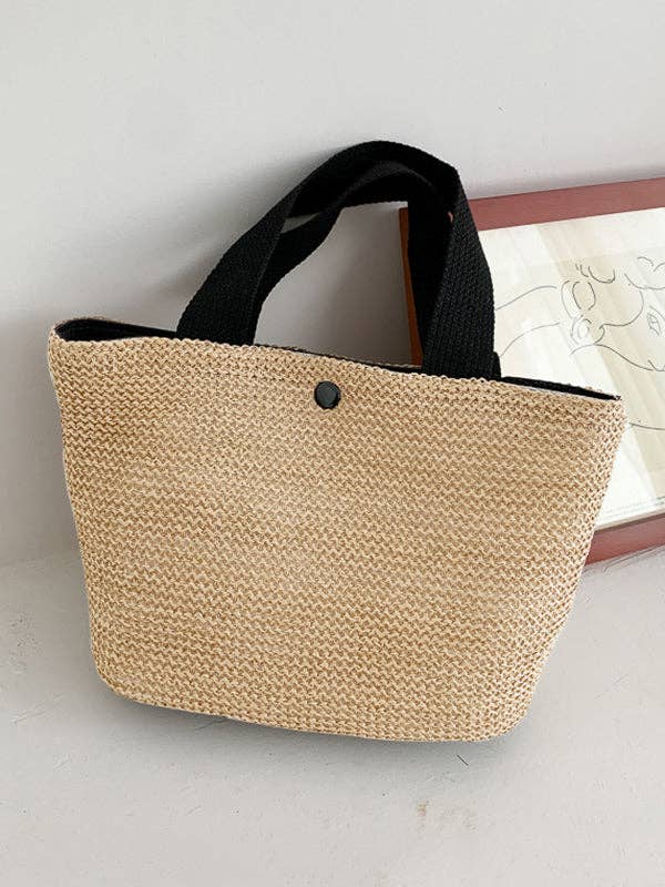 FurDecoration - Simple Casual Vacation Weave Bag: WHITE / One_size