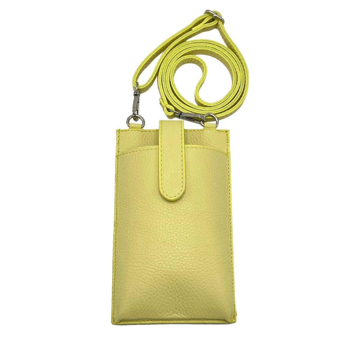 Suie Valentini srl - Summer genuine leather phone bag, Made in Italy, art. 112560: Beige