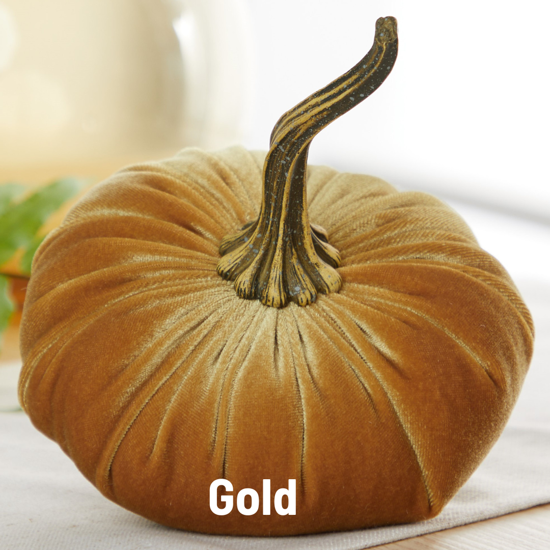 Your Heart's Content - Pumpkin Large Velvet, Fall Decor, Shelf Sitter, Tablescape: Luxe Medallion