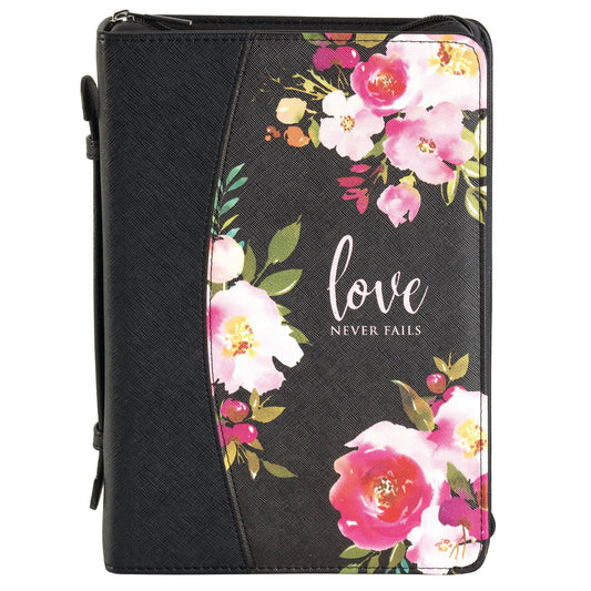Magnolia - White Dove Bible Cover Love Never Fails Black XL