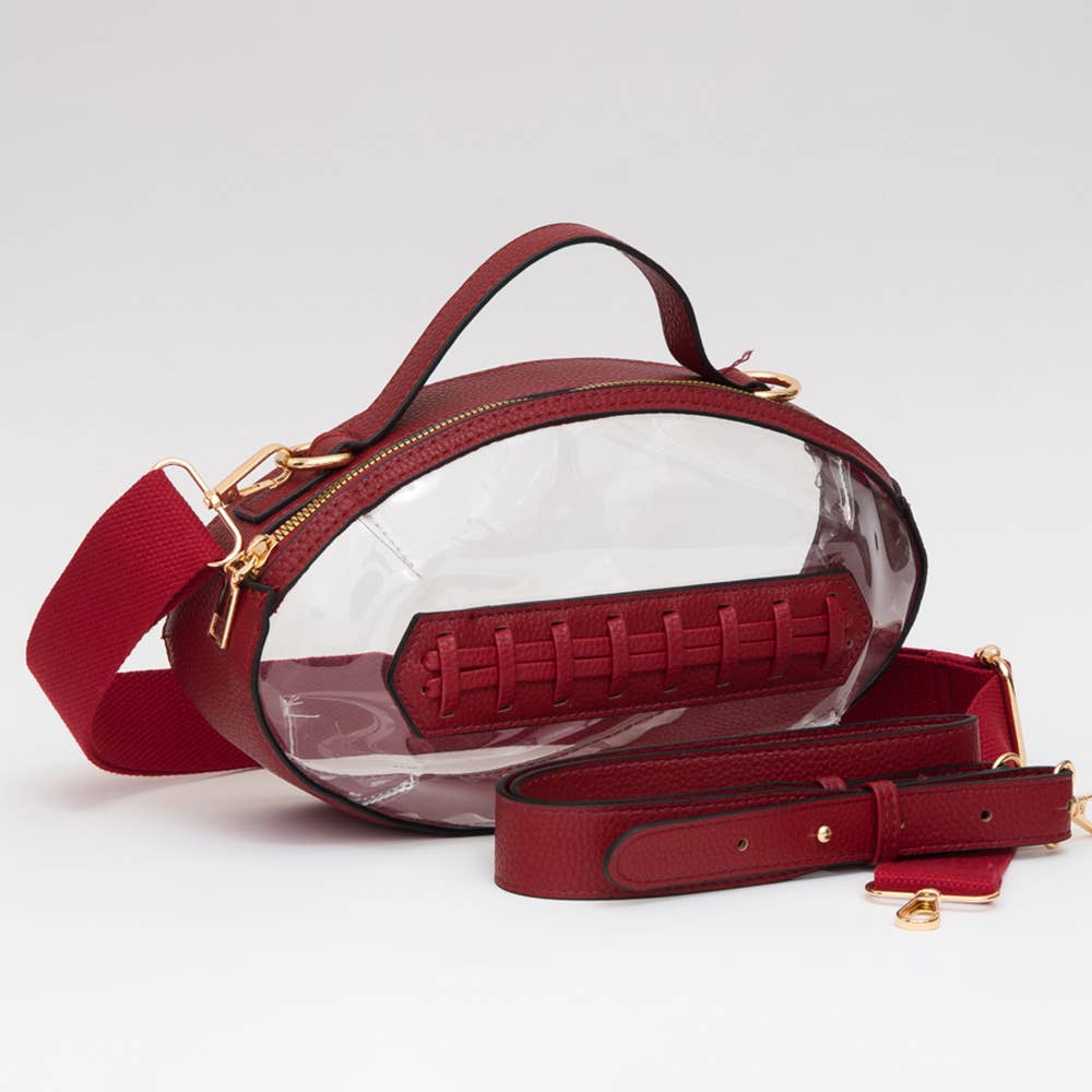 Sensibling Corp. - Football Shaped Transparent Crossbody Bag
: Brown