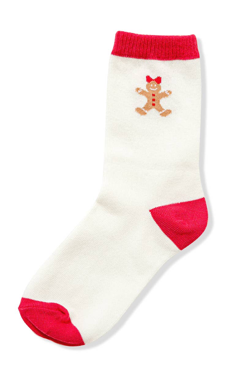 42POPS - .SI-27023 Gingerbread Fall Socks: CREAM-174012 / OS