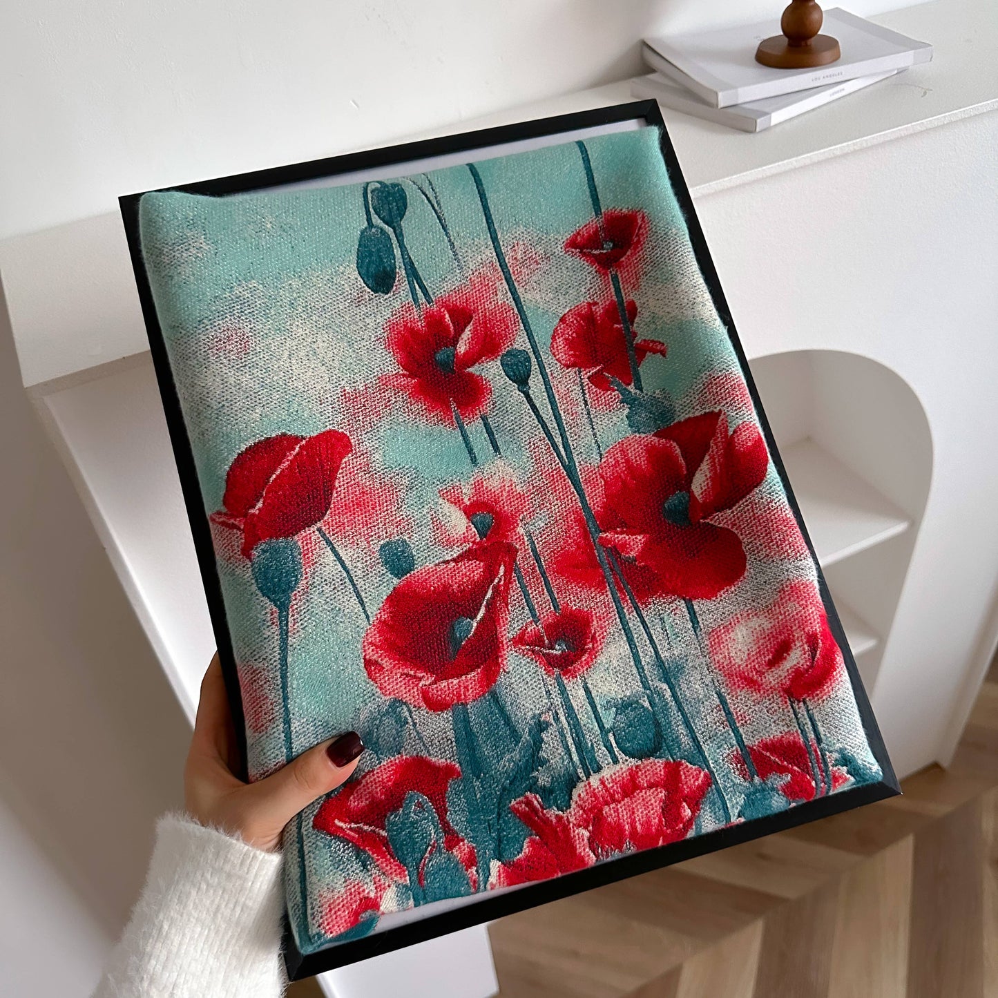 Winding River - Shawl Turq / Red Poppy Field Reversible Wrap – Artisan Shawl