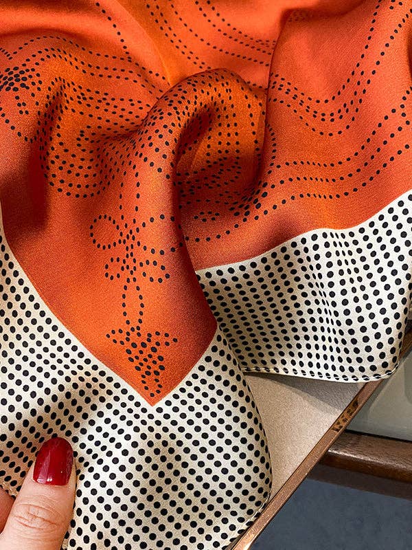 U.Z. Polka-Dot Leisure Fashion Scarf: ORANGE / One_size