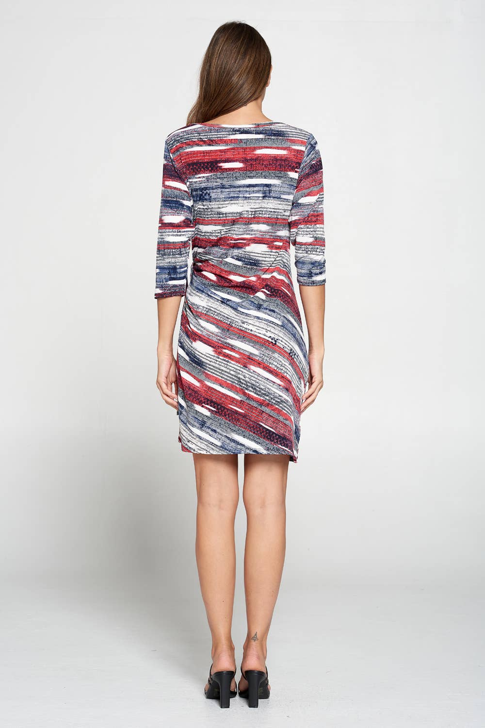Jostar - HIT Round-NK Side Tie Dress-7071HT-QRP1-W244: W244-Red / L