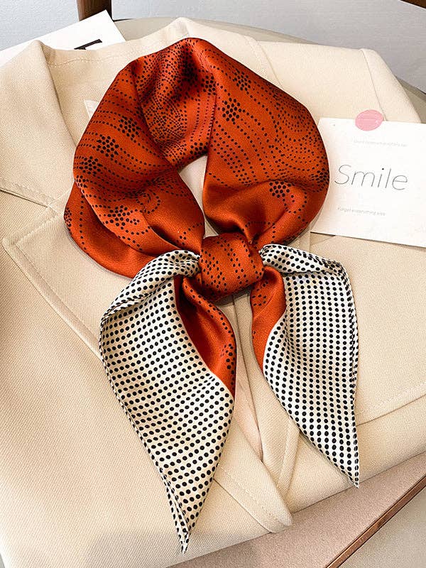 U.Z. Polka-Dot Leisure Fashion Scarf: ORANGE / One_size
