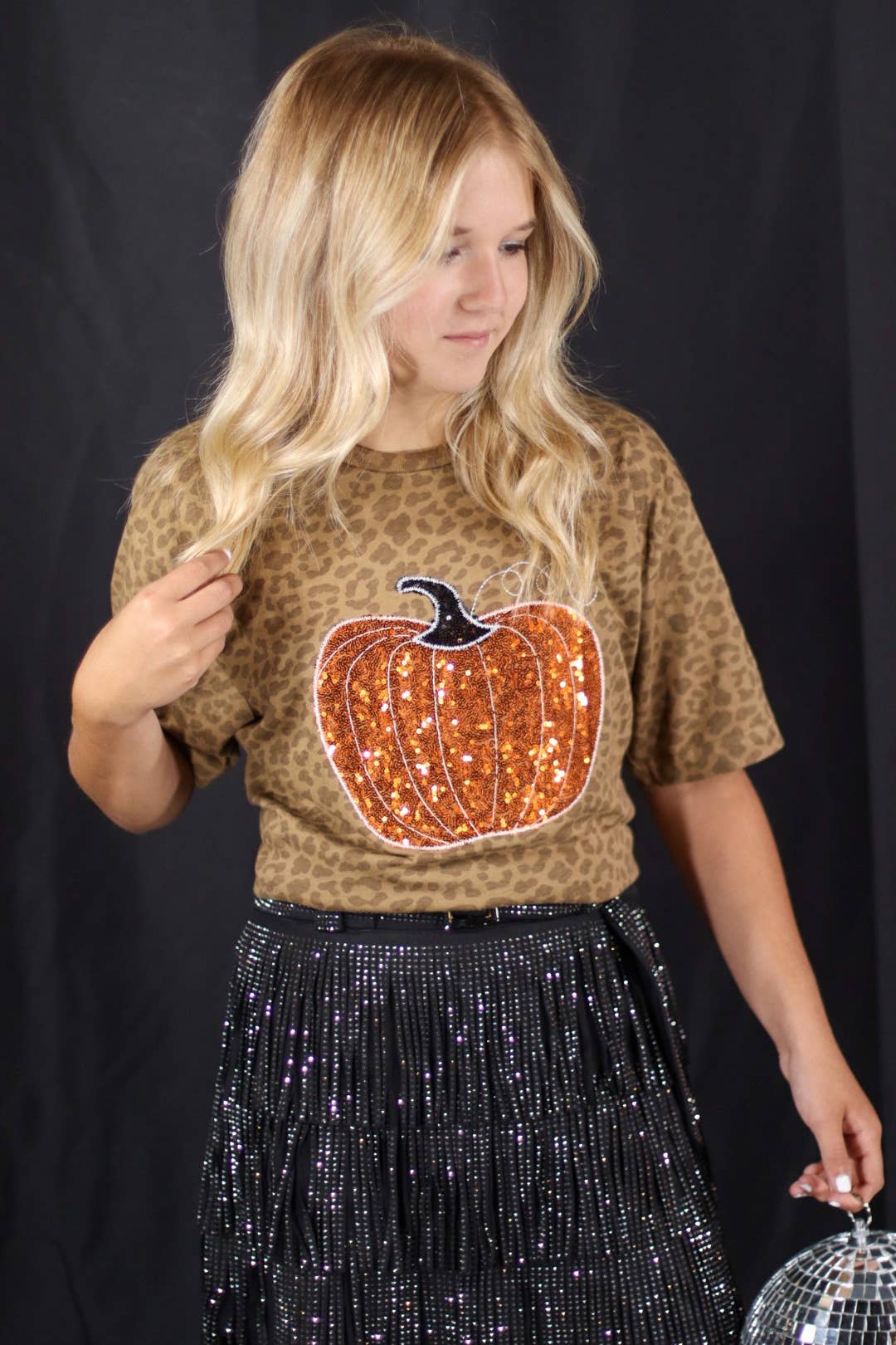 Shop Southern Belle - Pumpkin Fall Halloween Brown Leopard Short Sleeve