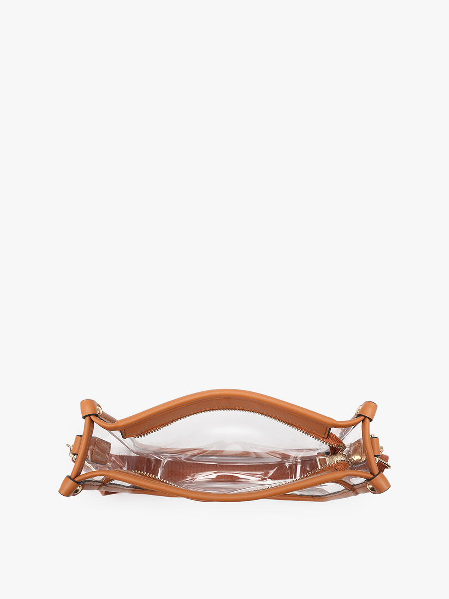 Jen & Co. - M2168CR Posie Clear Crossbody w/ Vegan Leather: Gold