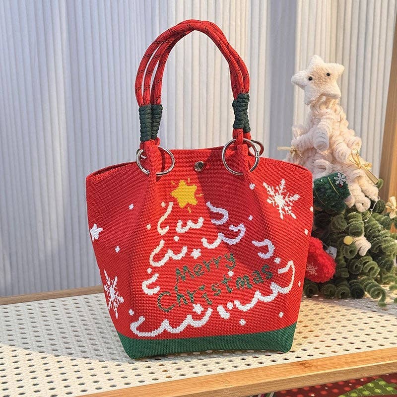 UZ Store - Merry Christmas Jacquard Knit Handbag